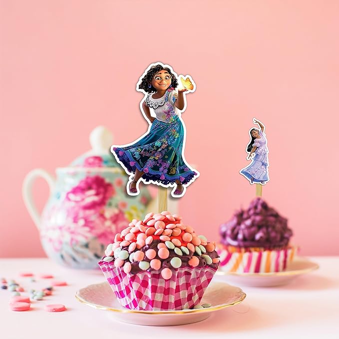 "Encato Cupcake Topper – Magical Birthday Cake Decoration – Colorful Cartoon-Themed Party Cupcake Picks – Perfect Birthday Party Supplies for Girls & Boys, Family Celebration, and Special Events"