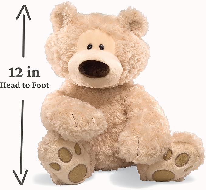 GUND Philbin Classic Teddy Bear, Premium Stuffed Animal for Ages 1 and Up, Beige, 12”