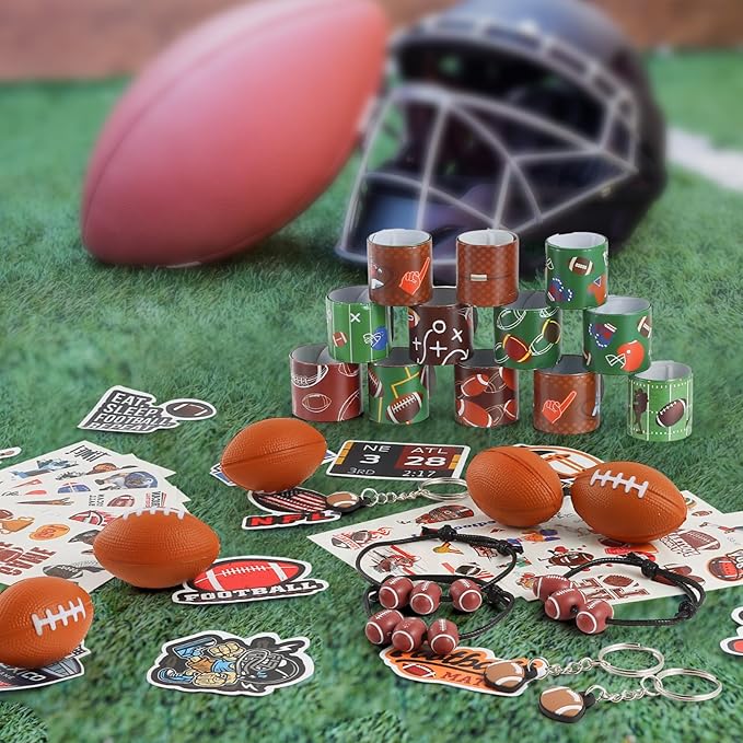 Kolewo4ever 294 Pieces Football Party Supplies Football Themed Birthday Gift Goodie Bags for Sports Party Supplies