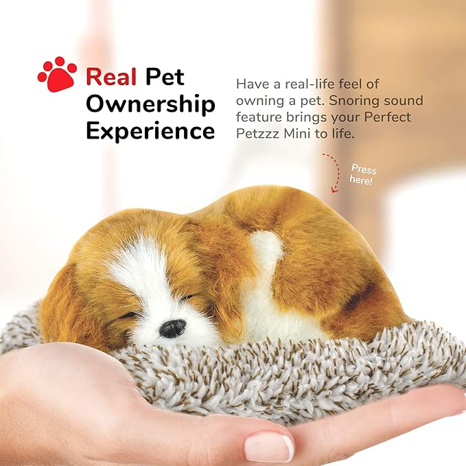 Mini Cavalier King Charles, Stuffed Animals for Girls and Boys, Dog Toys for Kids and Elderly, Battery-Operated Live Pet Toys, Companion Realistic Dog Calming Toys with Synthetic Fur