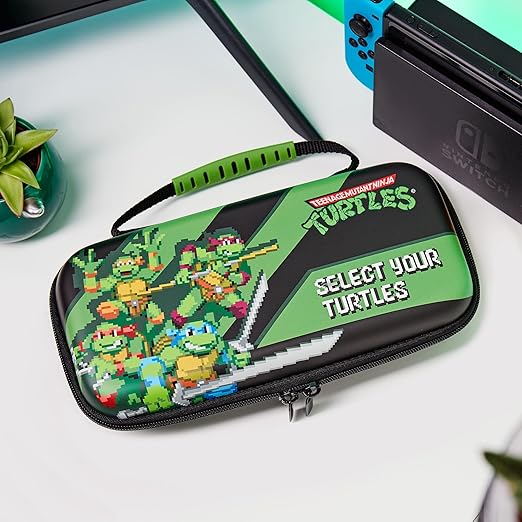 Numskull Teenage Mutant Ninja Turtles Hard Shell Travel Case for Nintendo Switch and OLED Model Console - Fits 10 Games and Switch Accessories