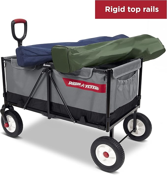 Radio Flyer The Beast EZ Fold Maximum Capacity Heavy-Duty Kid & Cargo Wagon, Collapsible Wagon for Ages 1.5-6 Gray