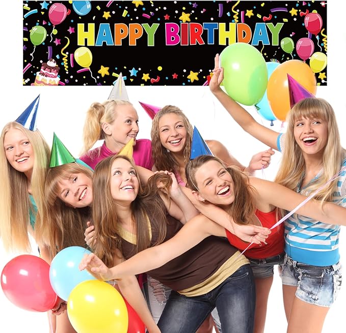 Personalized Birthday Banner Make Your Own Banner Backdrop Custom Birthday Banner Name DIY Colorful Happy Birthdays Banner with Alphabet Stickers for Birthdays Party Backdrop Decoration