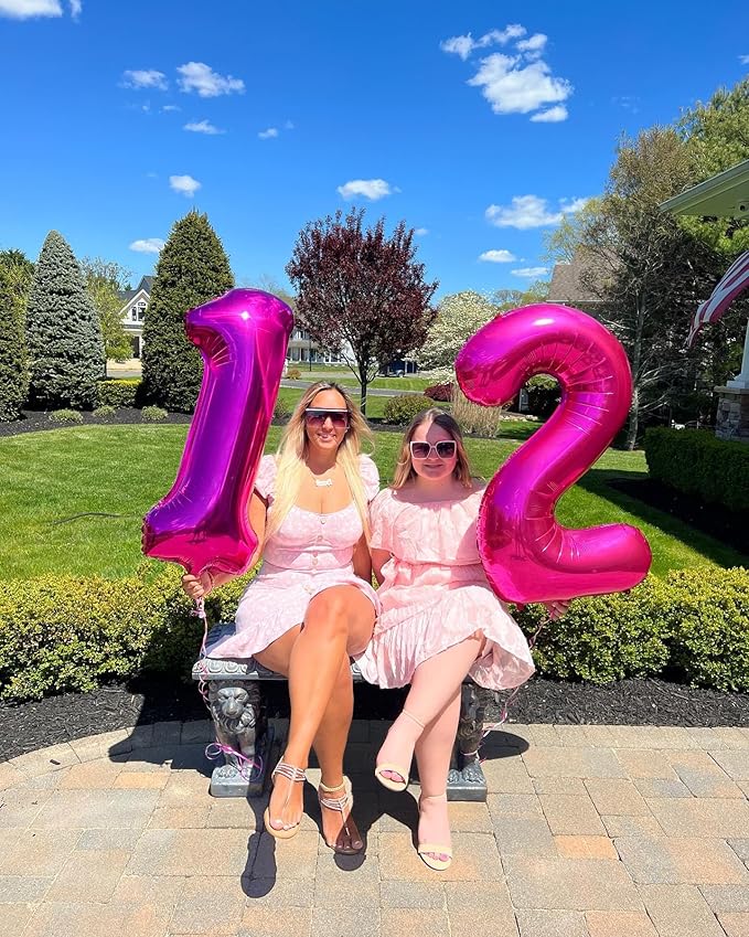 Hot Pink Number 11 Balloons 40 inch, 11 Number Balloons, 11th Birthday Decorations for Girls 11 Year Old Hot Pink Party Supplies