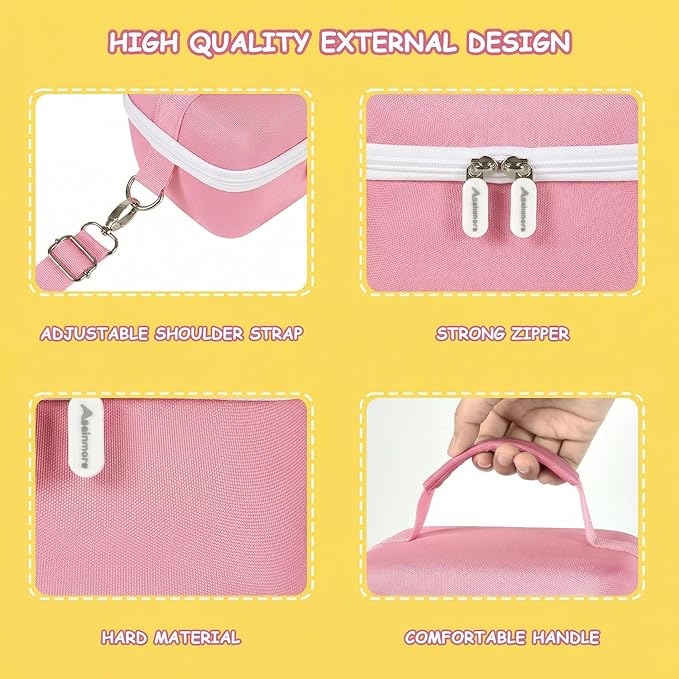 Againmore Case Compatible with Nex Playground Active Play System, Video Game Console Storage Holder Bag with Custom Slots for Device, HDMI Power Cord, Remote Control and Accessories-Pink(Box Only)