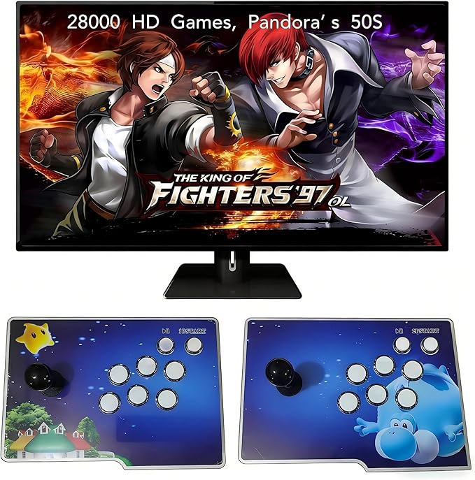 FVBADE [32000 Games in 1 78S Pandora Box Arcade Game Console for PC & Projector & TV,3D Games 1-4 Players Double Joystick Favorite List Game Category Save/Search/Hide/Pause
