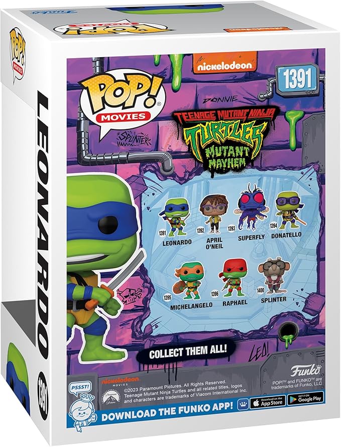 Funko POP! Movies: Teenage Mutant Ninja Turtles (TMNT) Leonardo - Collectable Vinyl Figure - Gift Idea - Official Merchandise - for Kids & Adults - Movies Fans