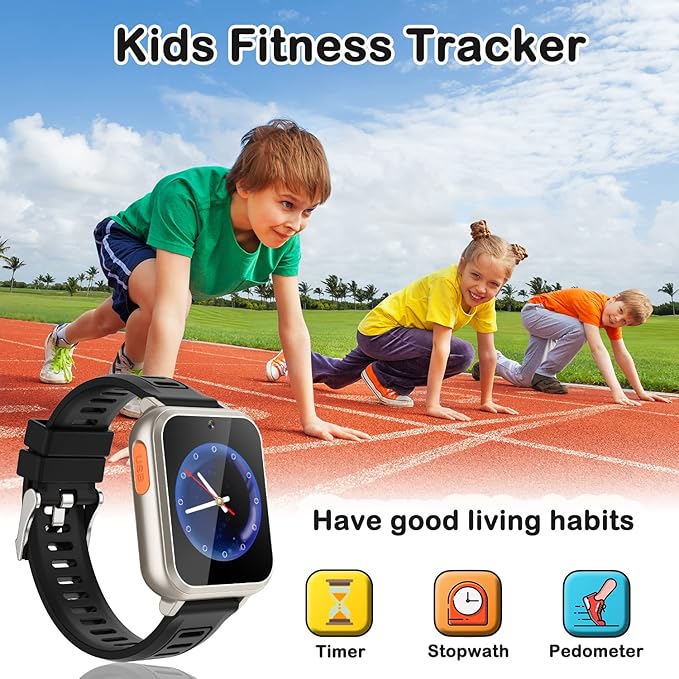 Kids Game Smart Watch for Kids with 24 Puzzle Games HD Touch Screen Camera Video Music Player Pedometer Alarm Audiostory Flashlight 12/24hr Kid Watch Gift for 4-12 Year Old Boys Girls Toys for Kid