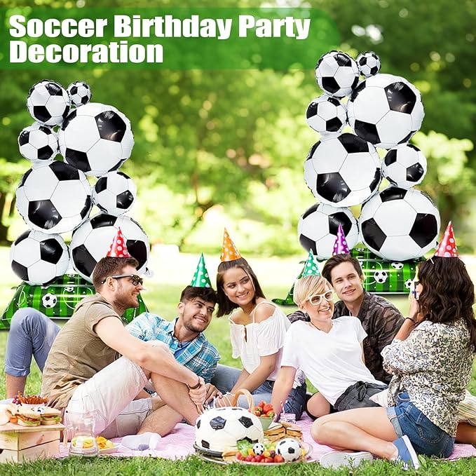 Giant Self Standing Soccer Ball Balloons 2 Pcs 5 ft Soccer Party Balloon Decorations World Cup Balloon Decor Sports Football Ball Fans Birthday Party Decoration Supplie