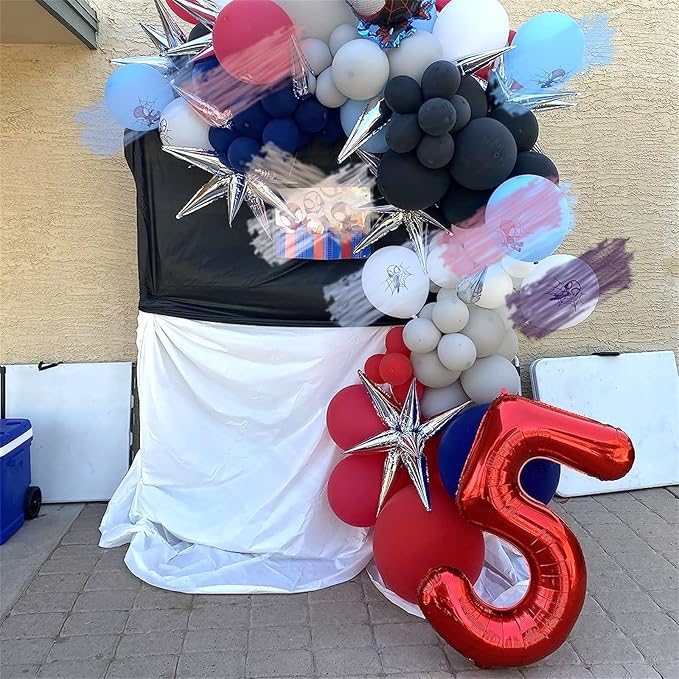 40 Inch Red Number Balloons, Giant Foil Number 5 Balloons for Girls Boys 5th Birthday, 0-9 Set Balloon for Women Men 25th Birtyday Party Decoration Christmas Anniversary Graduation Decoration Supplies