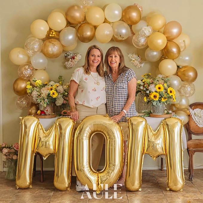 AULE 40 Inch Big Letter Balloon Gold L Large Foil Helium Alphabet Balloons A-Z for Birthday Anniversary Graduation New Year Party Decoration Supplies
