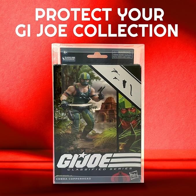 EVORETRO PET Display Case Protector Compatible for GI Joe 6 Inch Action Figure Classified Series Windowless Box - 0.40MM Thick Protective Clear Case for GI Joe Action Figures Windowless Box (10 Pack)