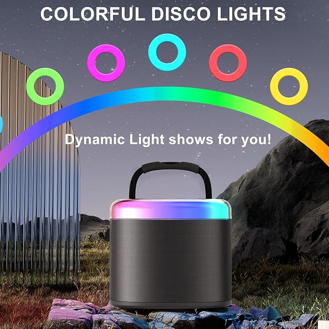 Mini Karaoke Machine for Kids: Portable Bluetooth Speaker with Wireless Microphone for Kids & Adults - Ideal Christmas Easter Birthday Gift Music Toys for Girls Boys Aged 4 5 6 7 8 9 10 11 12+