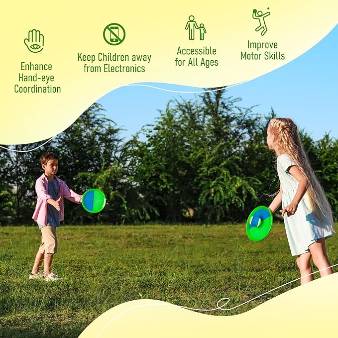 Toss and Catch Ball Game - Ideal Outdoor Beach, Pool & Yard Toy for Toddlers and Kids Ages 4, 5, 6, 7, 8+, Perfect for Boys Girls - Great Birthday Gift & Stocking Stuffers