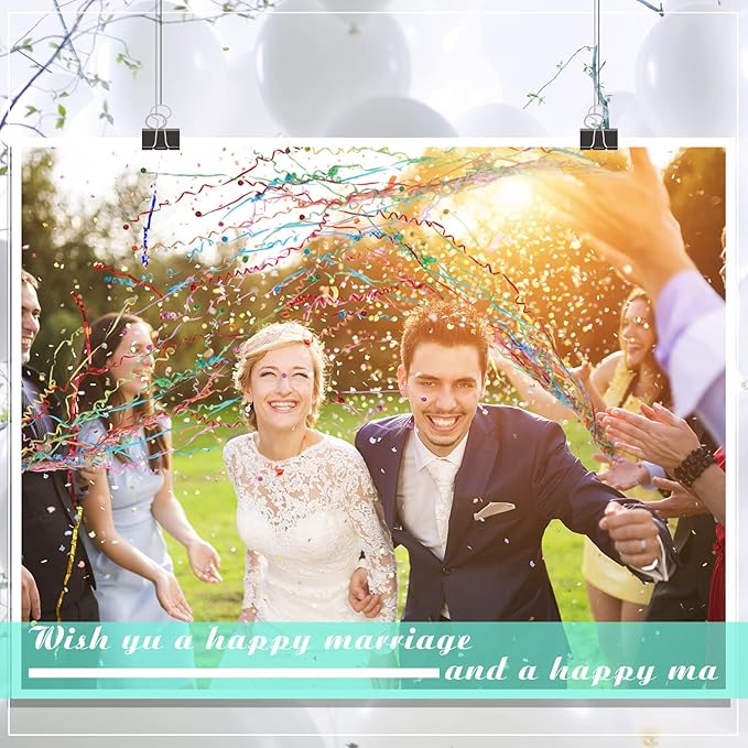 Civaner 30 Pcs Colorful No Mess Streamer Poppers for Wedding Confetti Hand Throw Streamers Paper Cracker for Wedding Celebrations Birthday Graduation Retirement Engagement Party Supplies Decor