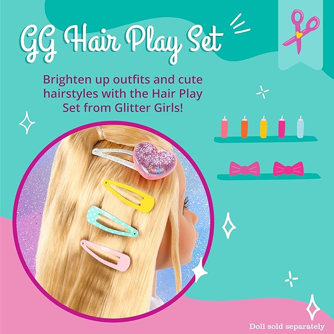Glitter Girls – 14-Inch Doll Accessories – Hair Play Set – Hair Styling Accessories – Toys, Clothes and Accessories for Girls 3 – Year – Old and Up
