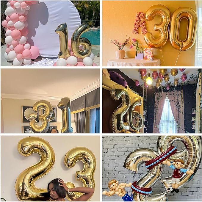 40 Inch Light Gold 49 Numbers Balloons White Gold Giant 49 Foil Mylar Helium Large Digital Balloon Champagne Gold Birthday Jumbo Balloons 49th or 94rd Anniversary Party Decorations Supplies