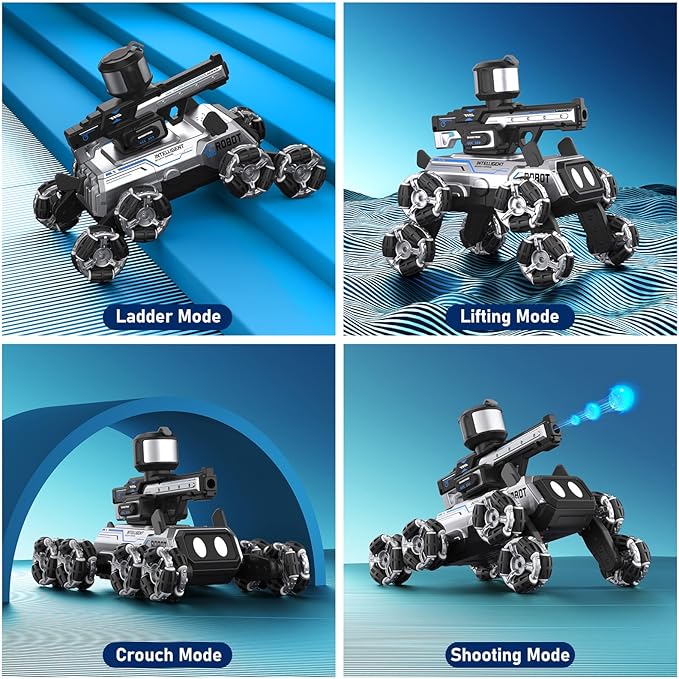 Godboat Robot Dog - Smart Toys for Kids with Music & LED Eyes, 2.4GHZ RC Car, 8-Wheel Stunt, 9+ Lifelike Actions and Water-Shooting, Age 3 4 5 6 7 8 Year Old Boys Girls Christmas & Birthday Gifts 2026