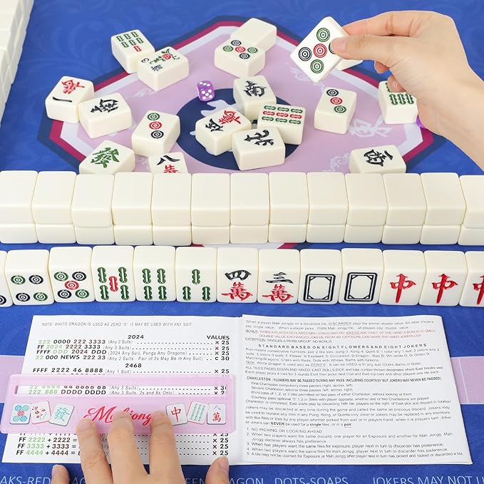 Mahjong Line Finder, 4 Pack Bright Mahjong Rules Helper Reader Beginner-Friendly Accessories - Mixed
