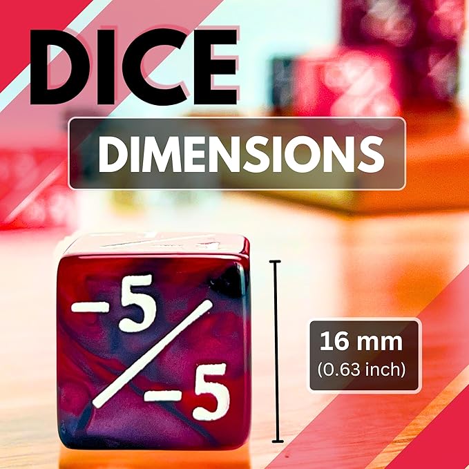Luck Lab MTG Magic Life Counter Dice, 48 PCS - Compatible w/Magic Card Game Accessories, CCG Creature Stats w/ 2 Dice Bags (Blue Pearl, Blue Swirl, Red Pearl, Red Swirl)
