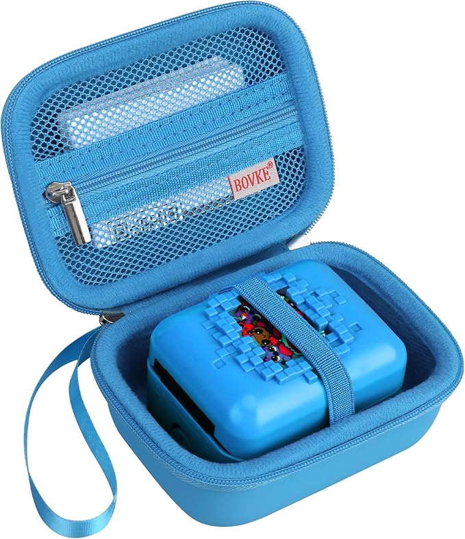 BOVKE Carrying Case for Bitzee Disney/Bitzee Magicals/Bitzee Interactive Toy Digital Pet and Case, Travel Holder Fits Bitzee Virtual Electronic Pets Kids Toys, Extra Space for Batteries, Light Blue