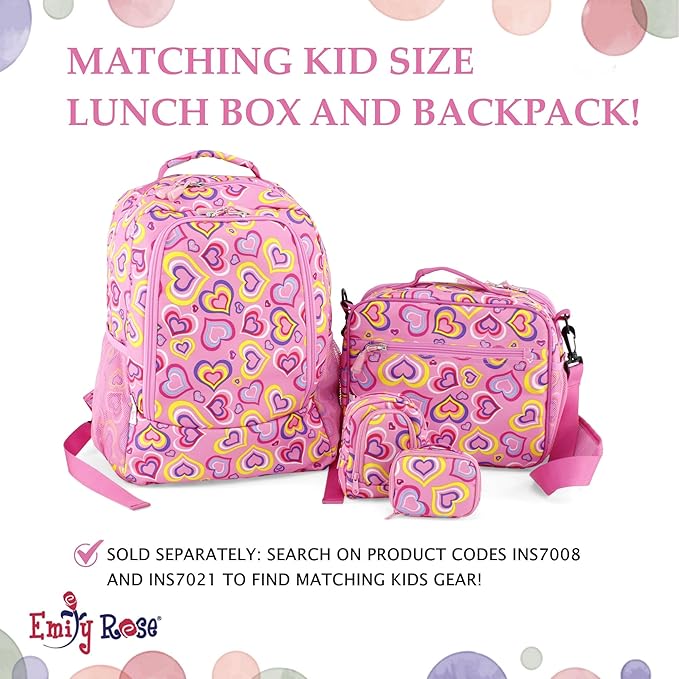 Emily Rose 18-Inch Doll School Essentials 18-PC Set - Backpack, Lunch Box & Working Calculator with Pretend Food - Premium USA Brand - Compatible with American Girl Dolls