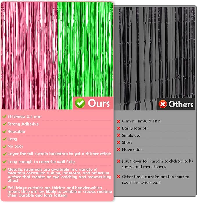 OHOME Witch Party Decorations - Pink and Green Party Backdrop Streamers | Happy Birthday Banner for Birthday Party Decorations Supplies | Witch Themed Decor Photo Booth Props,2 Pack