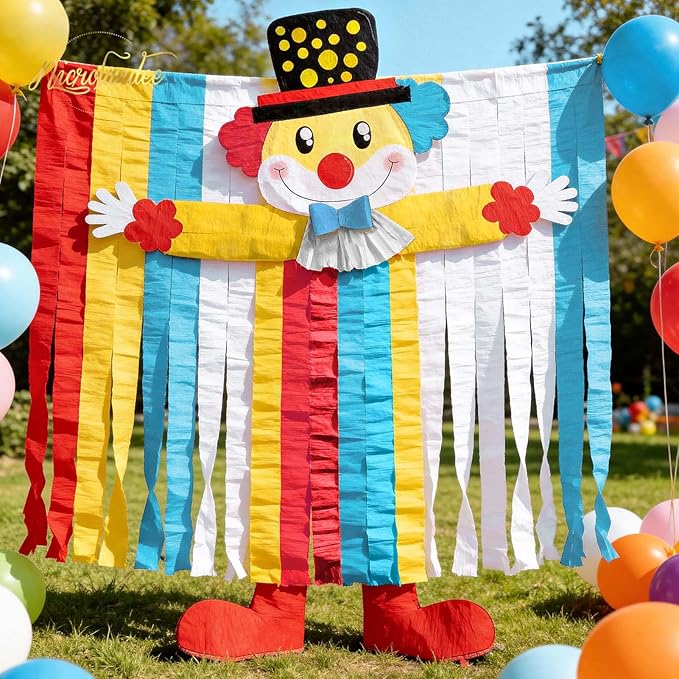 NICROLANDEE Party Streamers Decorations - 8 Rolls Red Blue Yellow Crepe Paper Streamers Tassels Streamer Paper for Birthday Party, Baby Shower, Class Party, Family Gathering Supplies