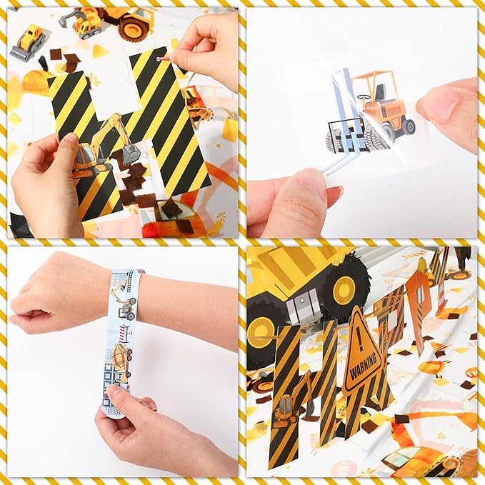 Construction Party Favors Kit Excavator Pinata with Blindfold Bat, Construction Party Supplies, Goodie Bag Fillers for Adult Birthday