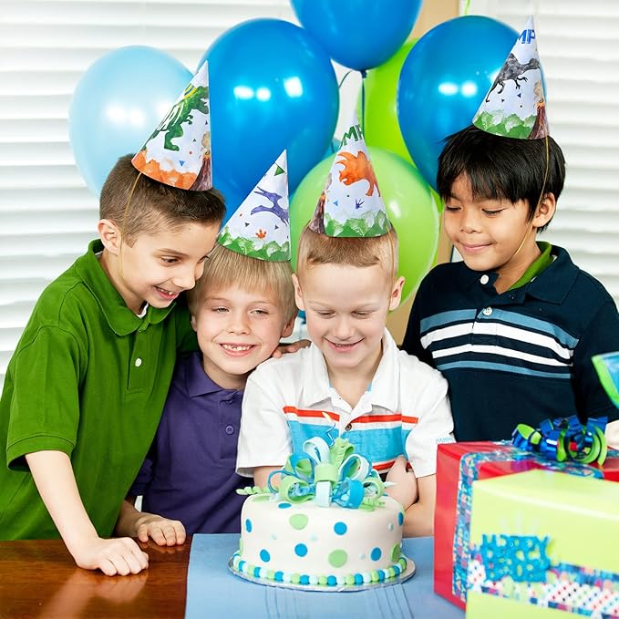WERNNSAI Birthday Party Hats - 12 Pcs Birthday Party Supplies Cone Hat Headbands Colorful Paper Party Hats for Kids