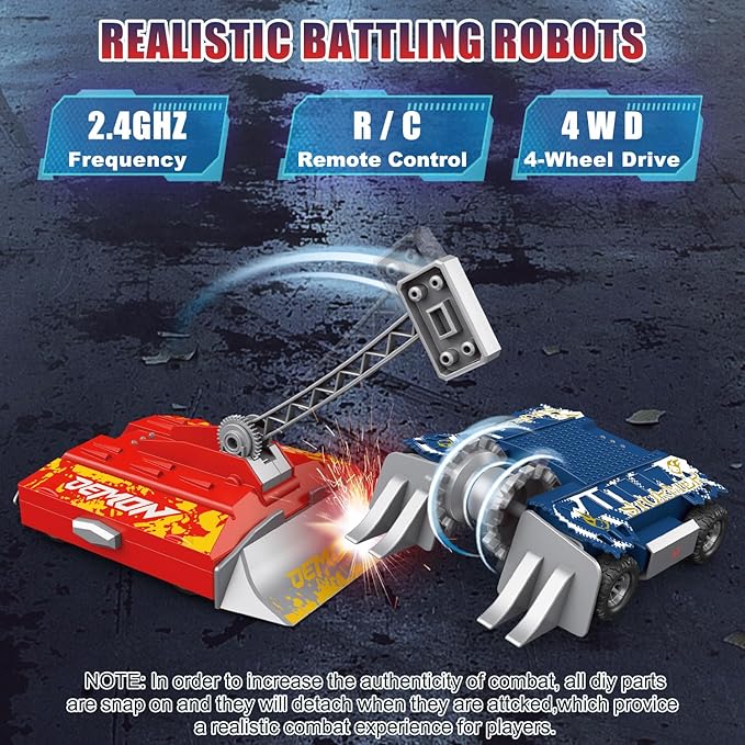 Mostop Battle Robots Arena Set, Interactive RC Fighting Robots Toy - 2.4Ghz Remote Control Robot Toys for Kids, Rechargeable Battle Bots with Arena, Combat Robots STEM Toys for Boys Girls