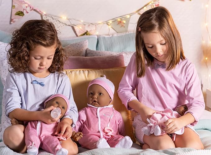 La Baby Hispanic 11-inch Small Soft Body Baby Doll | JC Toys - La Baby | Washable |Removable Pink Floral Outfit w/Hat, Pacifier & Blanket | for Children 12 Months +