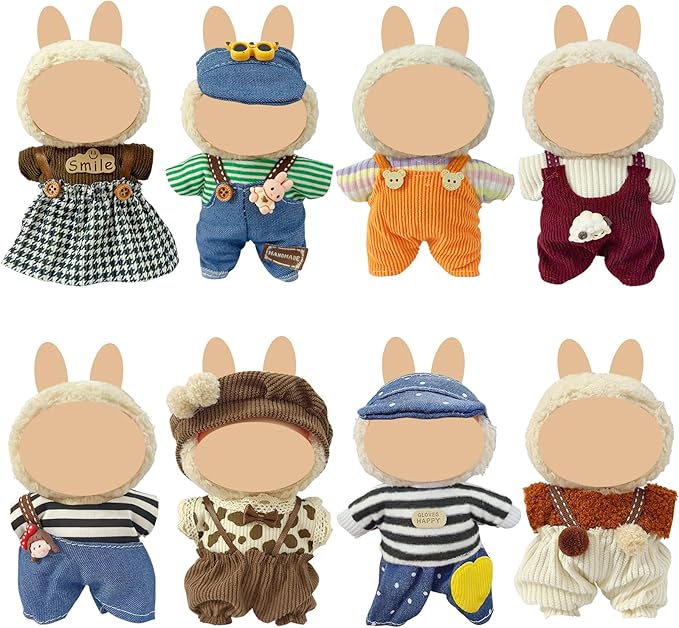 Clothes for Doll, 8 Pack Doll Outfits for 17cm Doll, Perfect for Play and Display, Accessories for Doll's Collectors, (No Dolls) (Set 9)