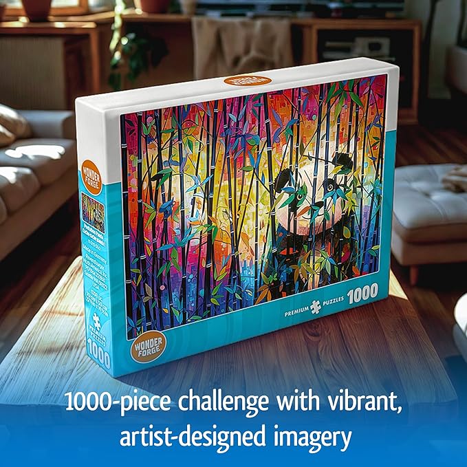 Wonder Forge Peekaboo Panda 1000 Piece Jigsaw Puzzle for Adults | Unique, Perfectly-Fitting Pieces | Fun, Vibrant Imagery | Amazon Exclusive
