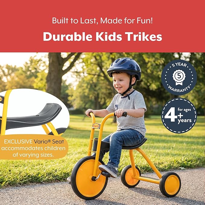 Angeles MyRider Kids Tricycle, Toddler Tricycle with Solid Airless Rubber Tires, Kids Bike for Preschools and Daycare, Ages 4+, 16" Tall Seat