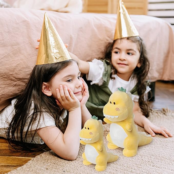 Cute Dinosaur Plush Toy, 15.7" Soft Dino Stuffed Animal Stuffed Dinosaur Plushie Yellow Plush
