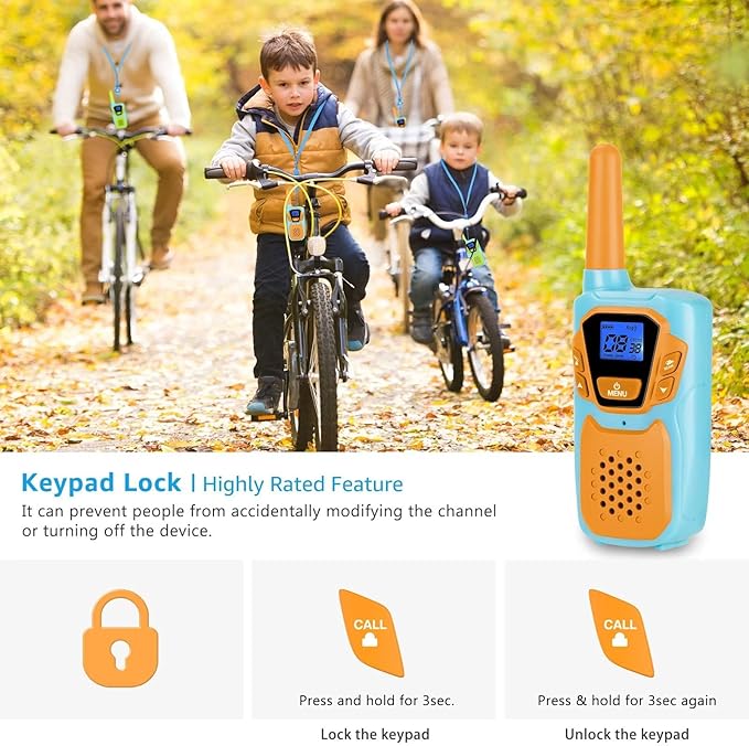 Walkie Talkies for Kids Adults Long Range Rechargeable 3 Pack, FRS 2 Way Radio Toy for 3-12 Year Old Boys Girls Toddlers, Shockproof NOAA Walkie-Talkie for Family Camping Skiing Cruise