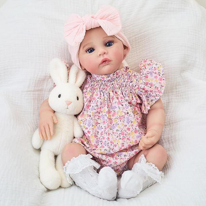 Realistic Reborn Baby Dolls-18 Inch Real Life Baby Dolls Girl Lifelike Baby Doll with Accessories for 3+ Years Old (Pink)