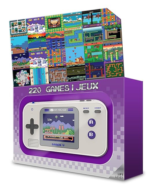 My Arcade Gamer V Classic-Purple: Portable Gaming System with 220 Games, 2.5" Color Display, Pocket Size (DGUN-3920)