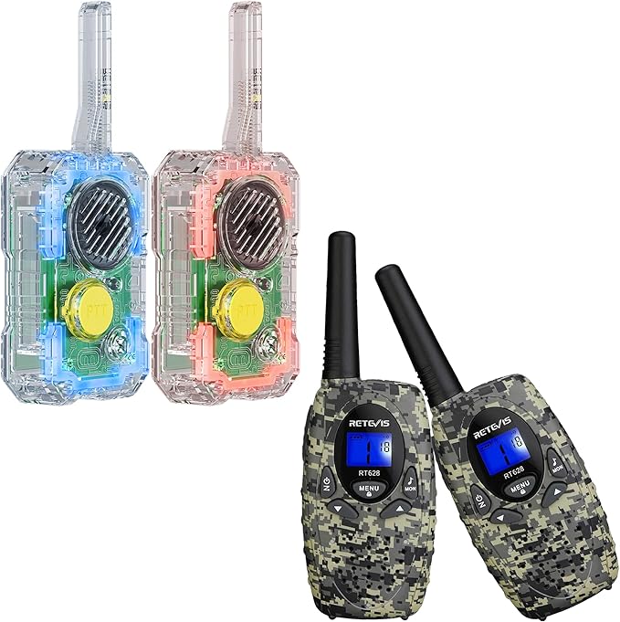 Retevis RT628 Camo Walkie Talkies for Kids, Army Toys for 6-12 Year Old Boys Girls Bundle with EZTalk 80 Kids Walkie Talkies, Science STEM Kits DIY Electronic Toys Christmas Birthday Gifts