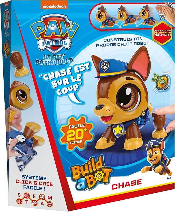 Paw Patrol - Chase - Build A Bot - Interactive Toy - Build Your Own Puppy Robot - for Kids from 4 Years Old - Learning Sound