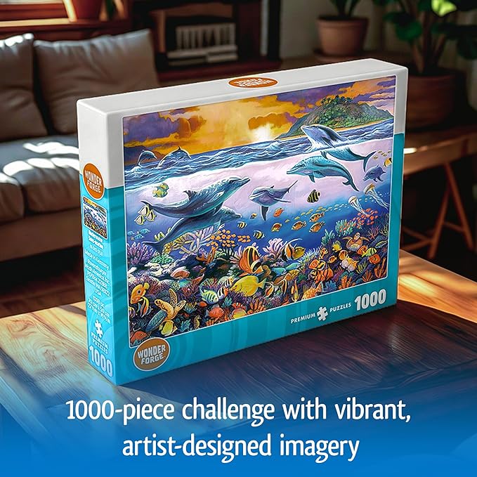 Wonder Forge Underwater Frolic 1000 Piece Jigsaw Puzzle for Adults | Unique, Perfectly-Fitting Pieces | Fun, Vibrant Imagery | Amazon Exclusive