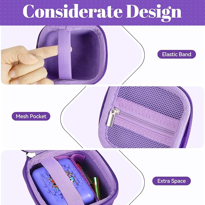 Hard Carrying Case and Silicone Cover for Bitzee Interactive Toy Digital Pet,Protective Case for Bitzee Virtual Electronic Pets Kids, Accessories for Bitzee Interactive Toy Digital Pet, Purple