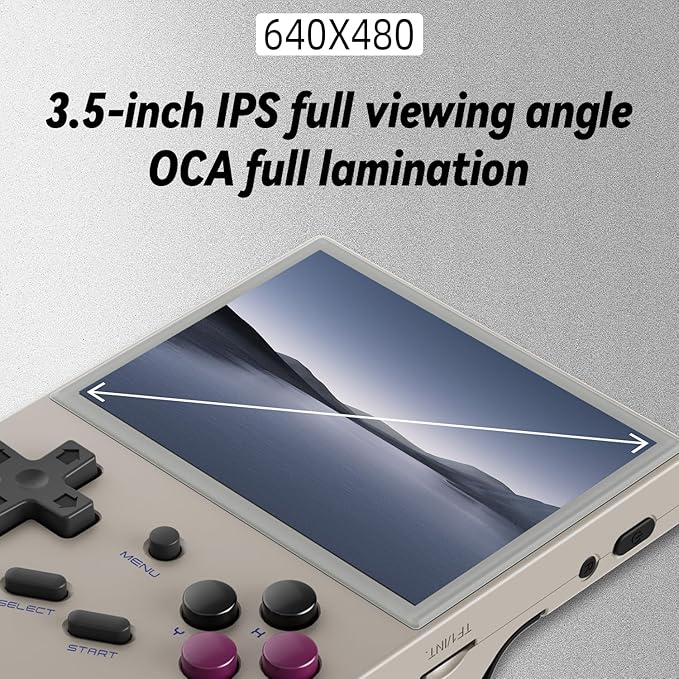 RG35XX Retro Handheld Game Console Linux System HD and TV Output 3.5 Inch IPS Screen 64G TF Card 5500+ Classic Games 2600mAh Battery RG35XX Gray