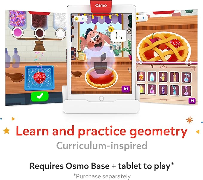 Osmo - Math Wizard and the Fantastic Food Truck Co. Games iPad & Fire Tablet -Ages 6-8/Grades 1-2 -Learn Geometry-Curriculum-Inspired-STEM Toy Gifts for Kids, Boy & Girl-Ages 6 7 8(Osmo Base Required)