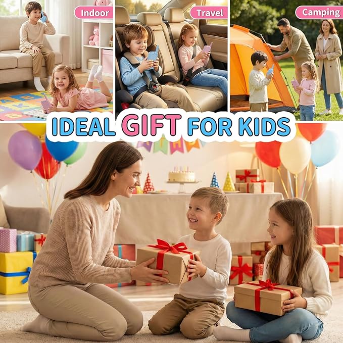 Video Walkie Talkies for Kids, 2 Pack Rechargeable Long Range Walkie-Talkie with HD Camera, Birthday Gift Toys for Girls Boys Ages 3-12 Indoor Outdoor Toys for Family Games, Camping, Hiking, Pink
