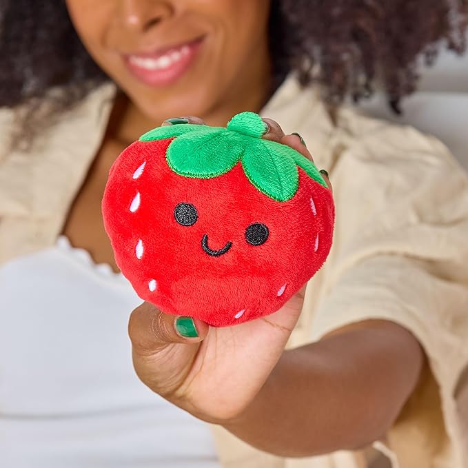 Emotional Support Strawberries by Relatable, Easter Plush Stuffed Animals and Toys, Cute Easter Basket Stuffer, Non Candy Easter Gift for Teens and Girls, Includes 5 Plushies with Carrying Basket