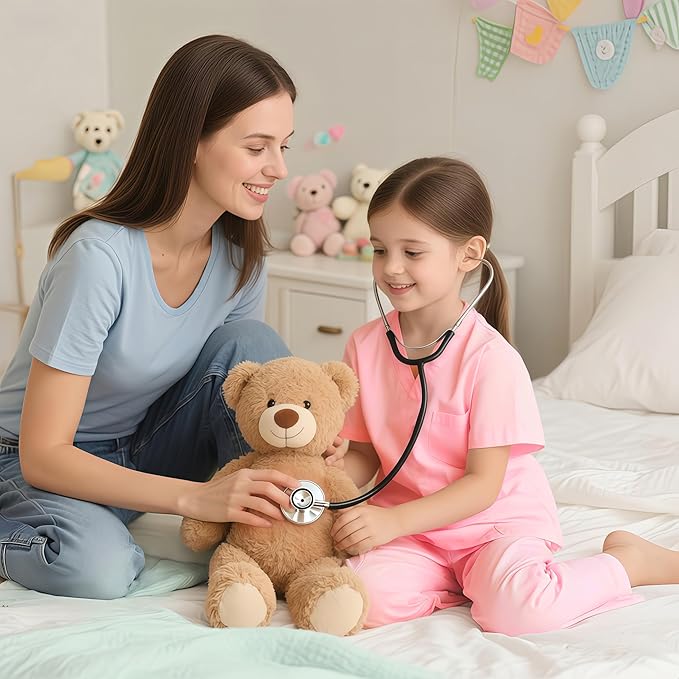 Doctor Costume for Kids 9PC Boys Girls Doctor Role Play Outfit with Bag Kids Scrubs Dress Up for Pretend Play