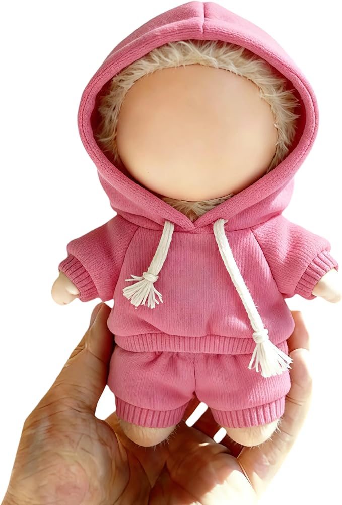 17cm Doll Hoodies Clothes Outfit Set, Casual Style Costumes for 17cm Dolls Dress up Unique Style, Cute and Premium Dolls Outfit Accessories (Pink Sweatshirt)
