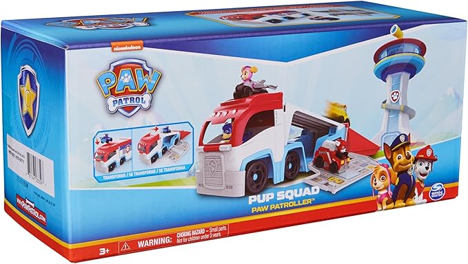 Paw Patrol: Pup Squad Patroller Team Vehicle, Toy Truck with Collectible Chase Toy Car, Kids Toys for Boys & Girls Ages 3+